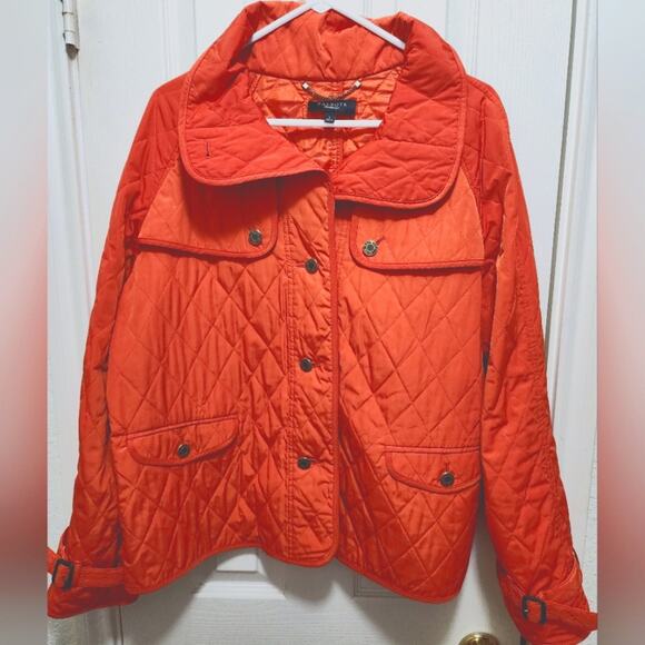 Talbots Orange Quilted Jacket Large - Picture 1 of 9
